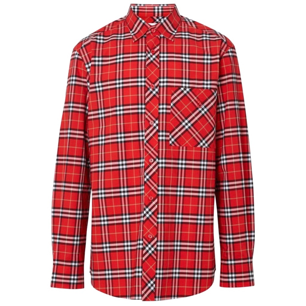 Burberry TB Logo Embroidered Patchwork Shirt